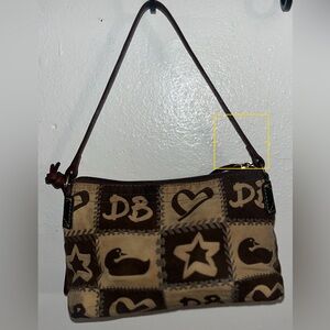 DOONEY & BOURKE BROWN & CREAM Leather Strap Satchel Purse.
